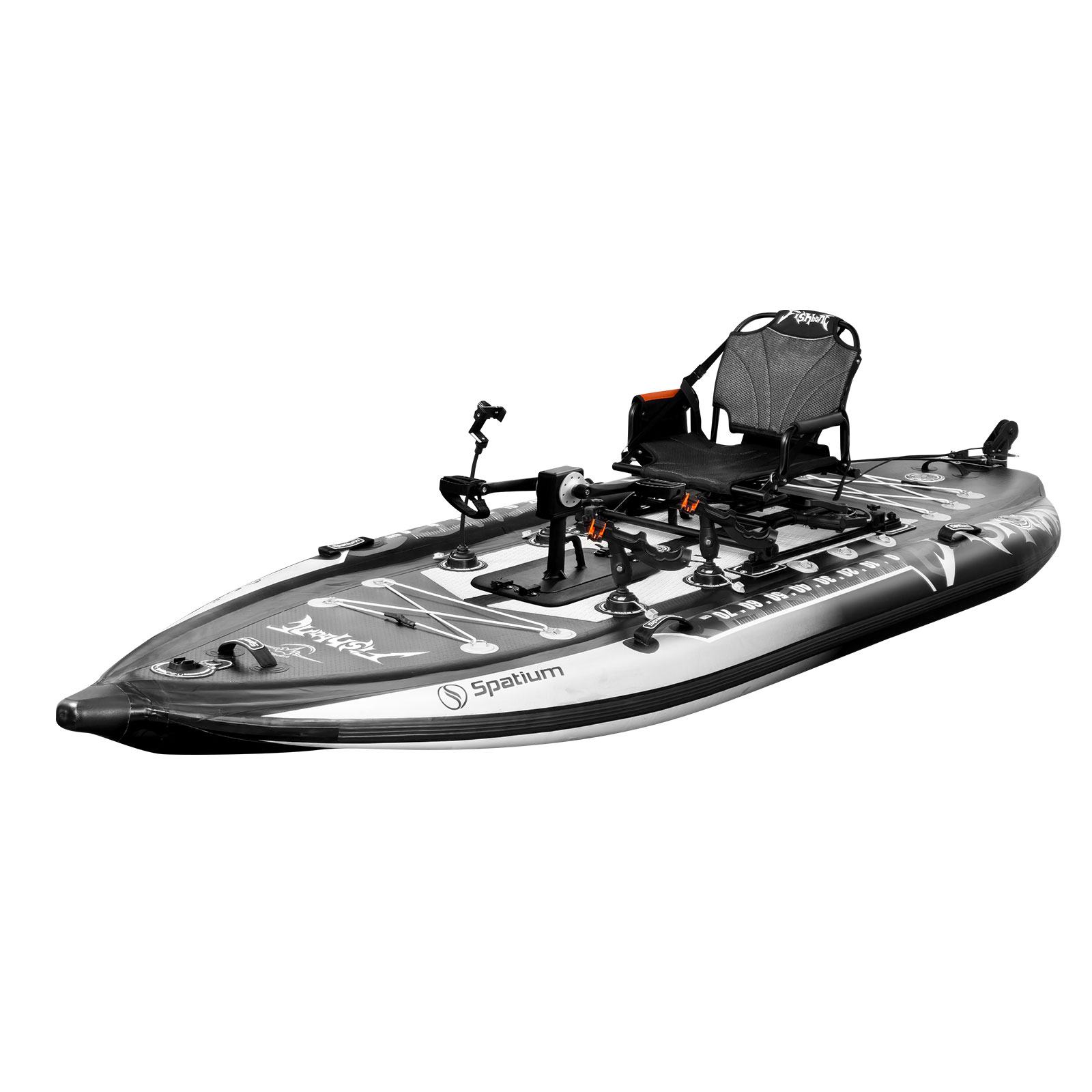 Fishing Kayak Pedal Drive - Spatium Pedal-Kajak, aufblasbares Angelkajak mit Pedalantrieb,