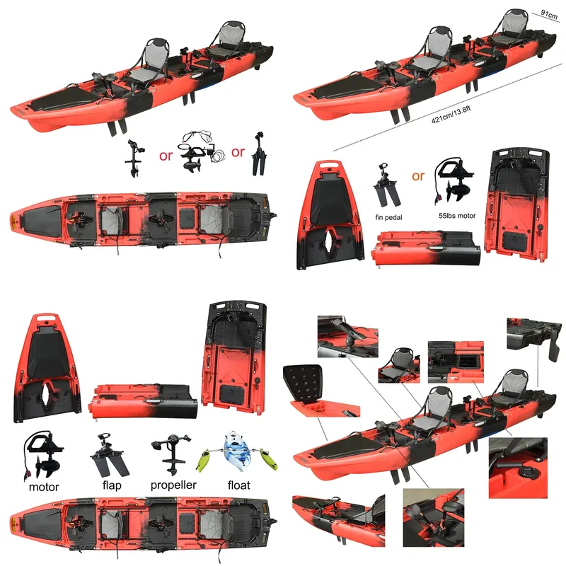 Großhandel 14 FT HDPE 3-teilig – Fishing Kayak Pedal Drive Bewertung und Preis