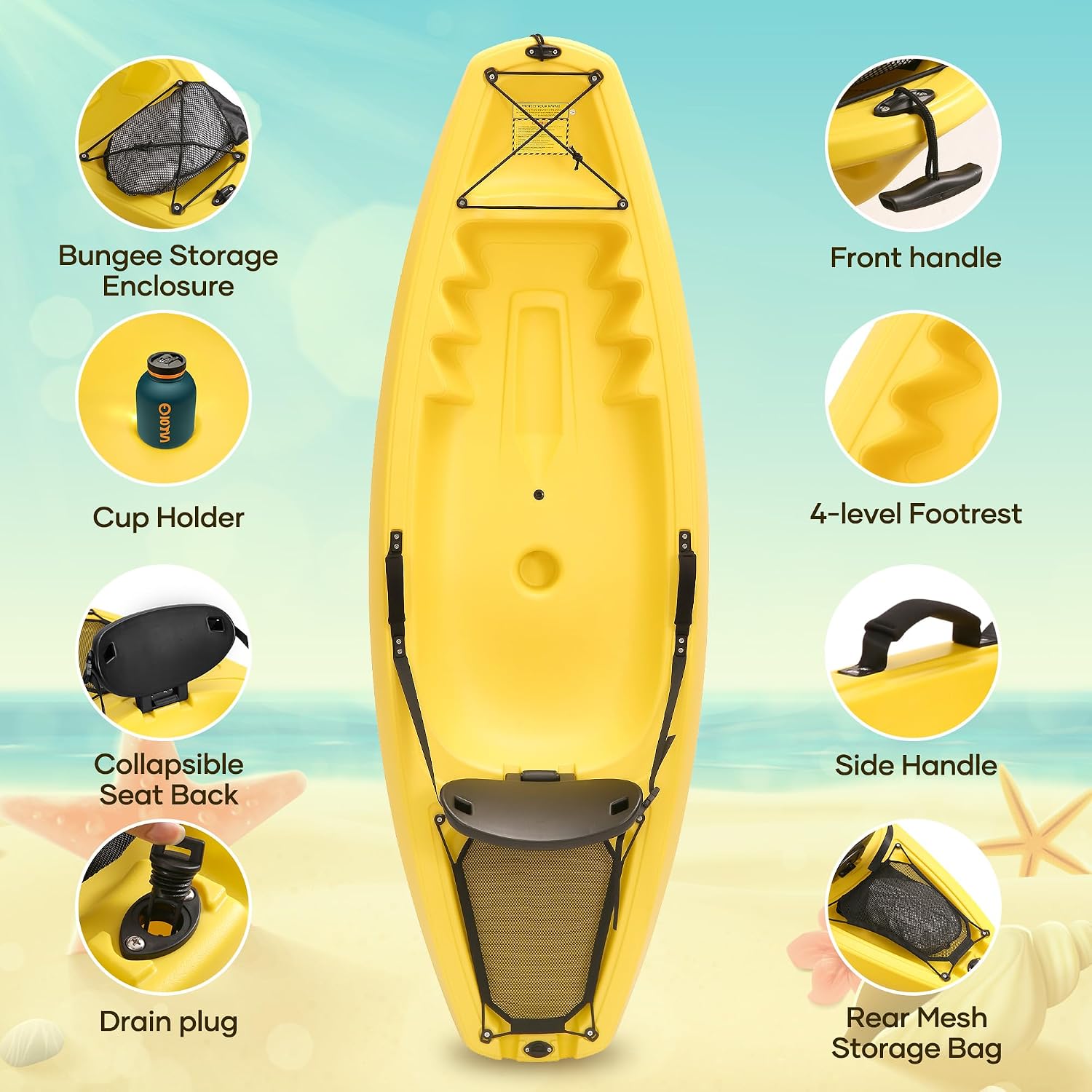 Kajak mit Paddel 6,5 FT Freize – Fishing Kayak Paddle Bewertung und Preis