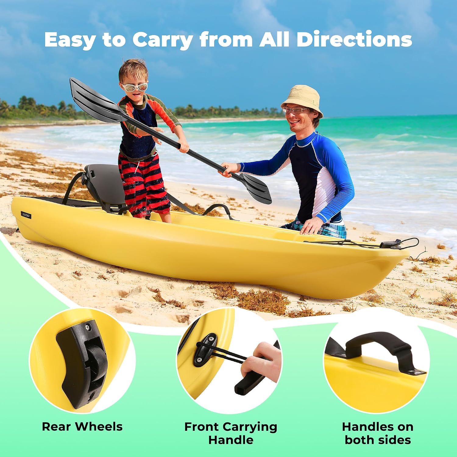 Kajak mit Paddel 6,5 FT Freize – Fishing Kayak Paddle Bewertung und Preis